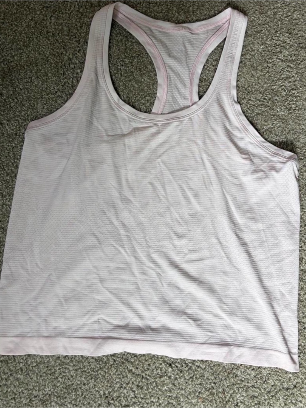 lululemon athletica Light Pink Striped Racerback Tank